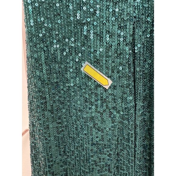 Mac Duggal Size 6 Green 26730 Sequined One Shoulder Cut Out Formal Gown Dress - Picture 14 of 16